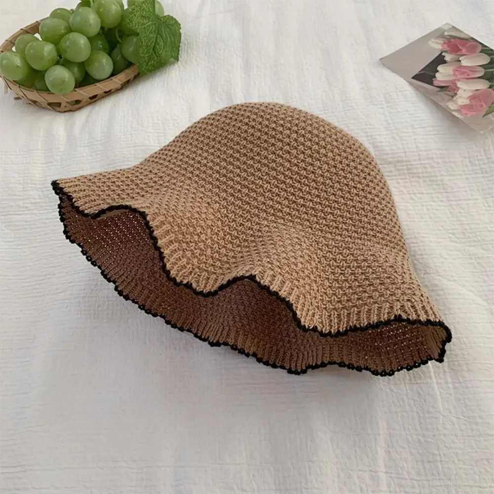 

Elegant Sweet Straw Sun Hat Temperament Visor Cap Seaside Beach Cap Hollow Out French Style Sun Protection Cap Girls