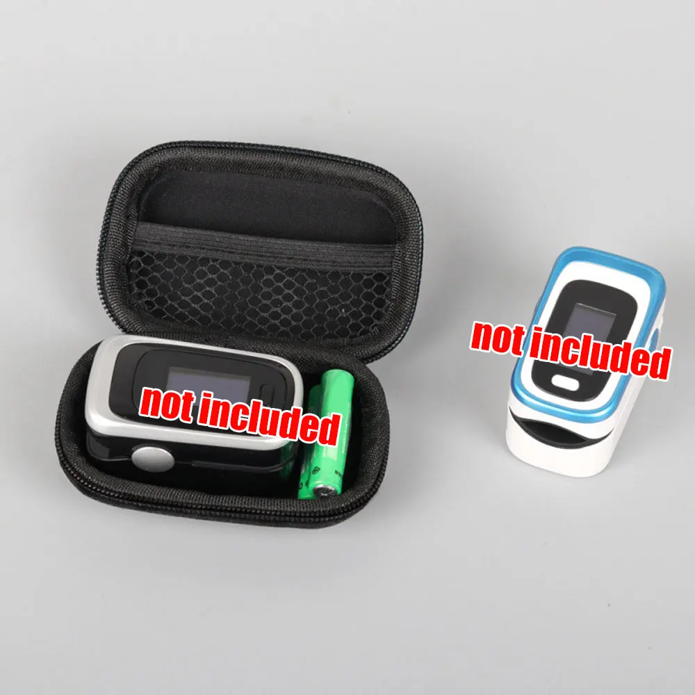 1Pc Oximeter Storage Bag for Finger Pulse Oximeter Reasonable Design Strong Space Protective Cover Zipper Hard Bracket Bag