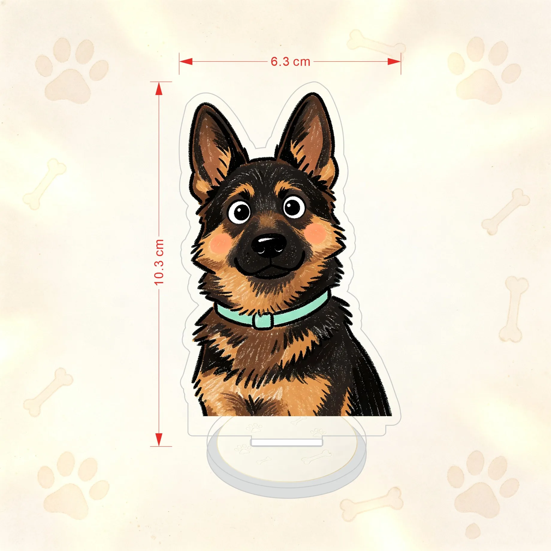 10cm Acrylic Keychain Stand Cute Cartoon Dog German Shepherd Chihuahua Husky Pug Desk Decor Pet Lovers Gift