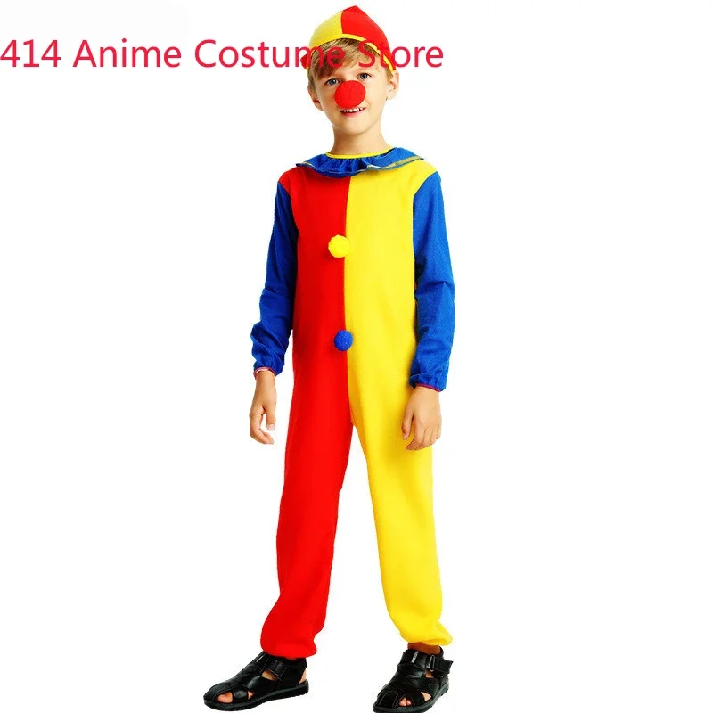 Naughty Joker Jester Clown Costume Child Kids Boys Girls Fantasia Party Carnival Purim Halloween Costumes Cosplay