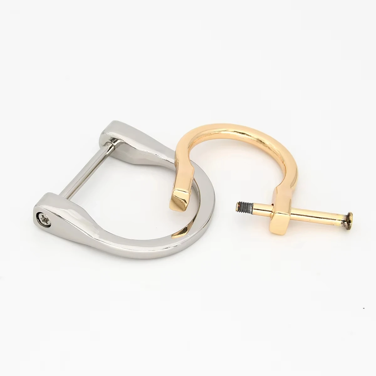 Metal Detachable removable open screw D Ring buckle shackle clasp for Leather Craft Bag strap belt handle shoulder webbing