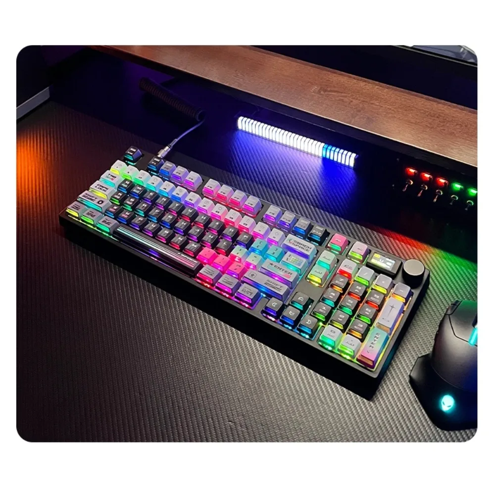 

PIIFOX《Structure》PBT Keycaps Nuclear Power OEM Profile Transparent 5-sided Heat Sublimation Translucent Custom Keyboard CapssDIY