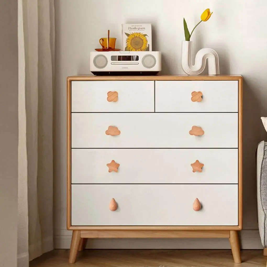 

Easy-to-Install Wooden Pull Handle Durable Wood Wide Application Cartoon Wooden Furniture Handles Moon