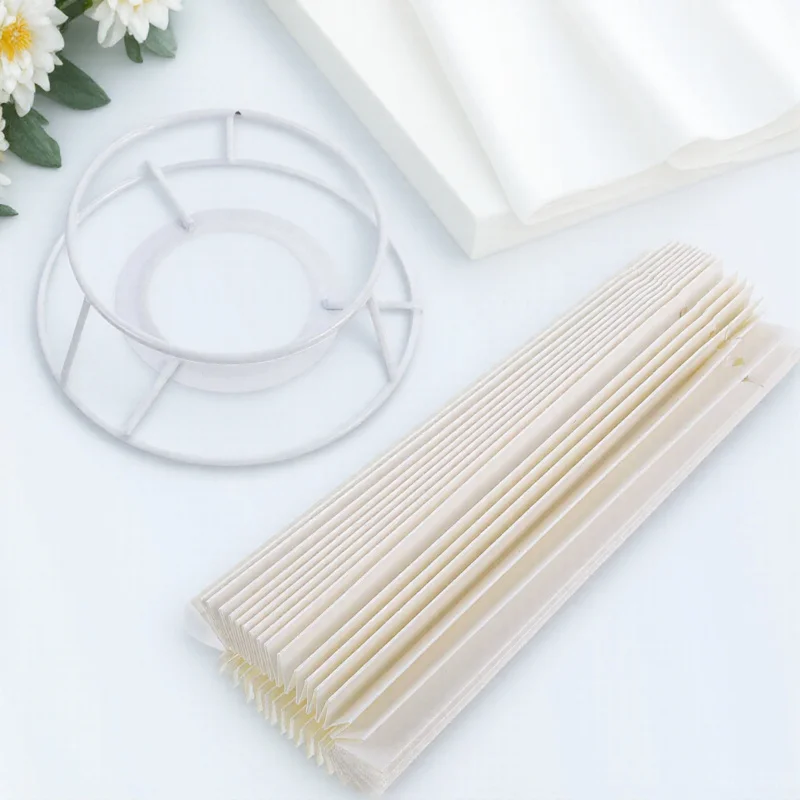 

24M Yellow Fabric Lampshade DIY Pleated Hanging Chandelier Shade for Bedroom Living Room Hotel Modern Decor Easy Use Not Deform