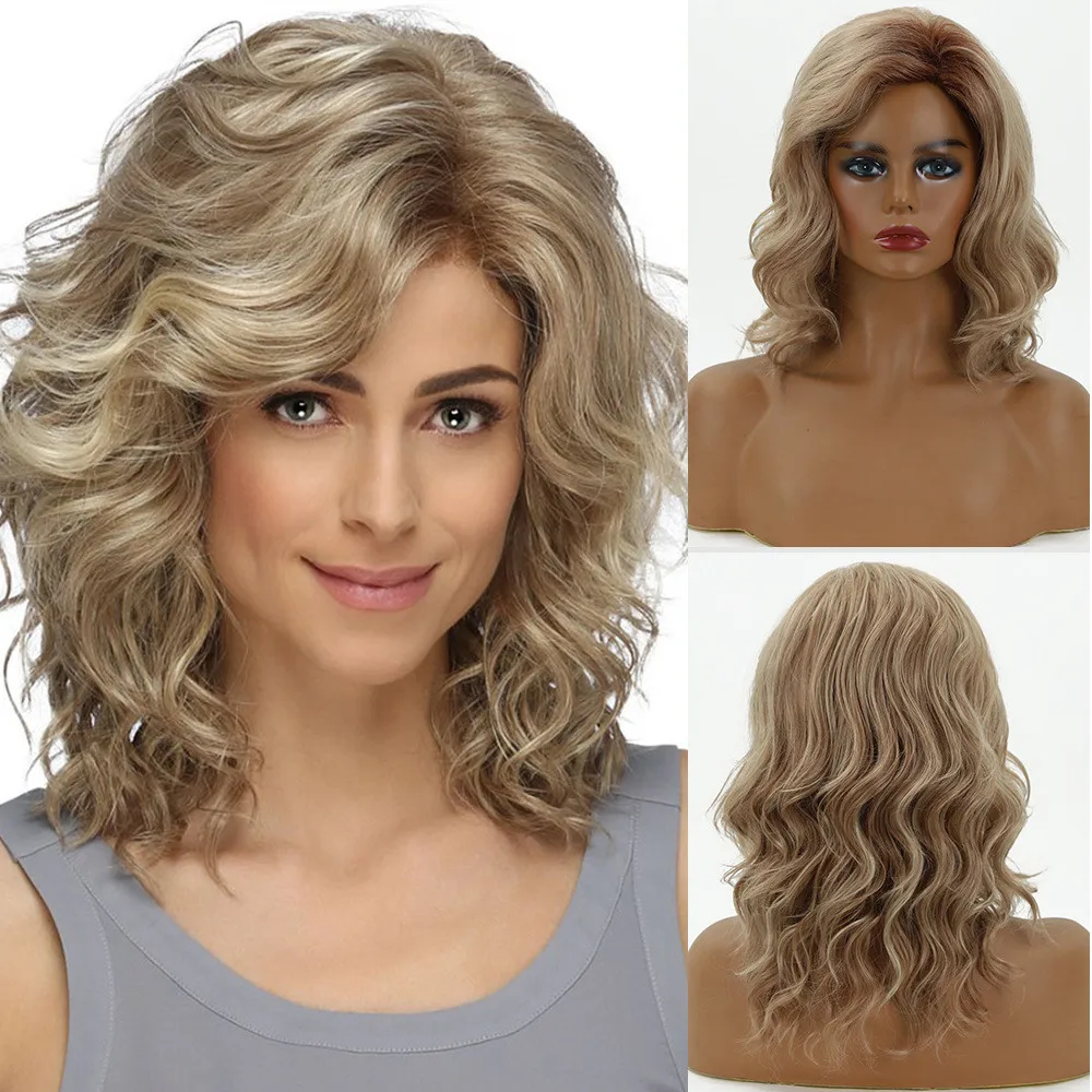 

48cm Synthetic Wigs European and American Style Women Fashionable Synthetic Wig Wave Curly Hair Accessories