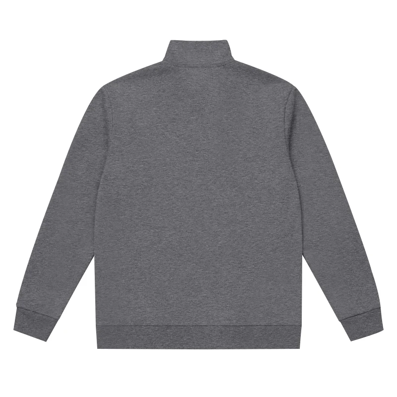 Herren-Sweatshirt mit Fleecefutter für Herbst und Winter, Stehkragen, halber Reißverschluss, langärmelig, einfarbig, warme Freizeitjacke – Detail 24
