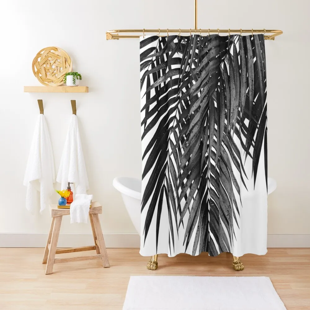 

Palm Leaves Black & White Vibes #4 #tropical #decor #artShower Curtain For Bathrooms Curtain