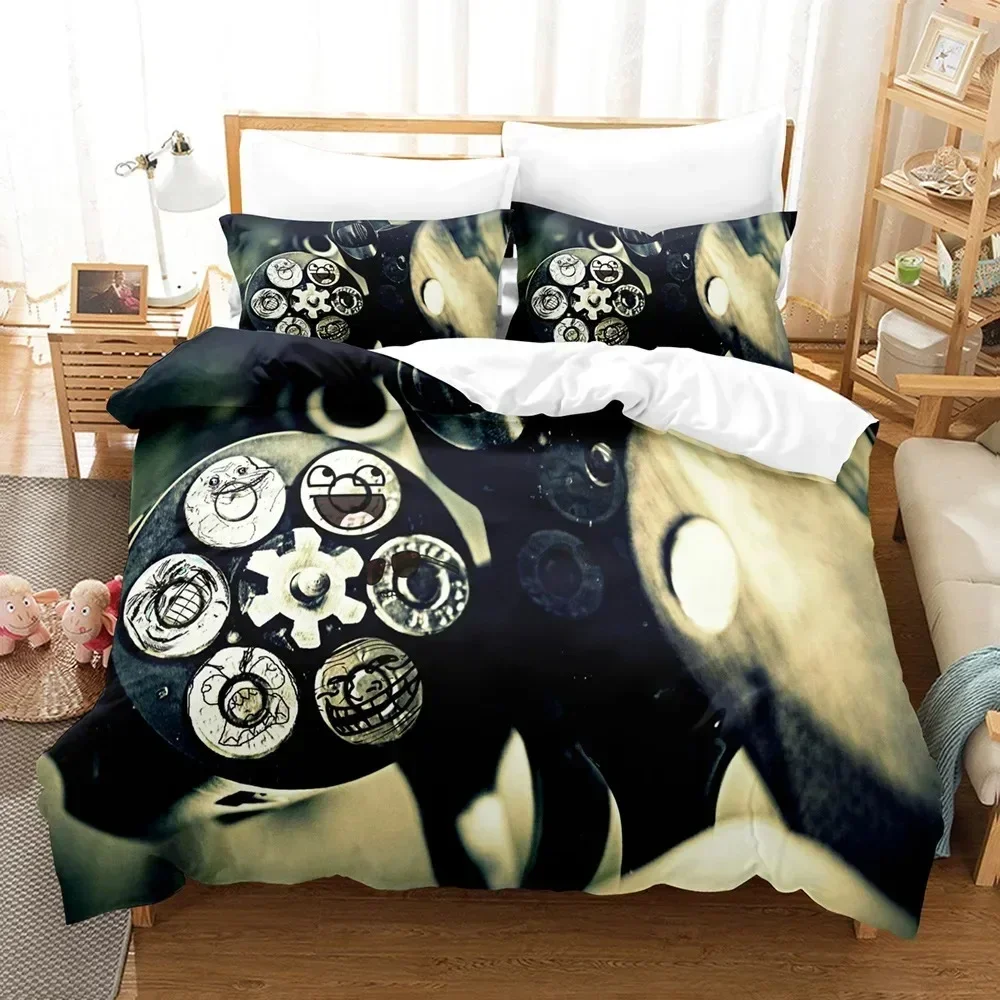 Luxury 2025 3D Print Gaming AK 47 Bedding Set Single Twin Full Queen King Size PUBG Bullet Bed Set Bedroom Duvetcover Sets