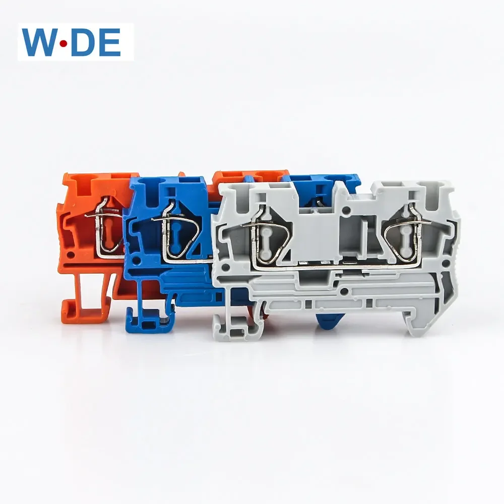 Din Rail Terminal Block 10Pcs ST-4 Connectors Return Pull Type Spring Electrical Wiring Connection Terminal Blocks Screwless ST4