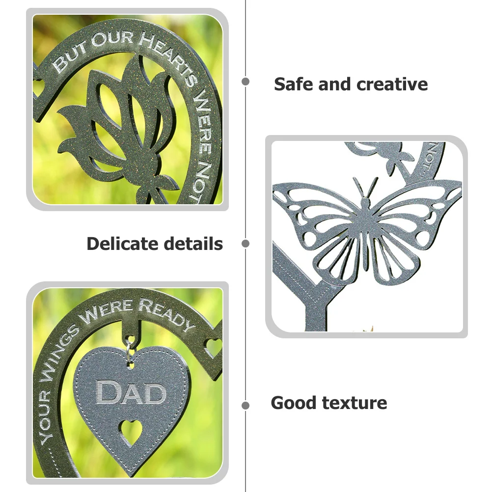 حديقة تذكارية حصة مقبرة معدنية زخرفة لساحة الحديقة في الهواء الطلق ديكور الأرض الفراشات الأرض إدراج حصة