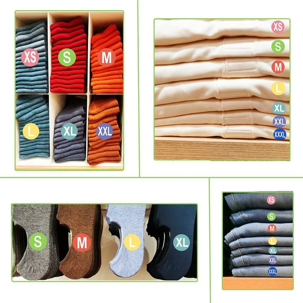 500Pcs 1นิ้วสีสติกเกอร์ขนาดซูเปอร์มาร์เก็ตเสื้อผ้าและรองเท้า Store Flea Market สำหรับเสื้อผ้าหมวกการจำแนกขนาดป้าย