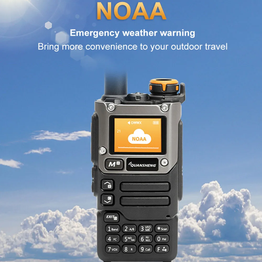 Quansheng UV-K6 UV-K5(8) Walkie Talkie 5W Air band Radio UHF VHF DTMF FM Dual Band Two Way Radio with NOAA Weather Alarm