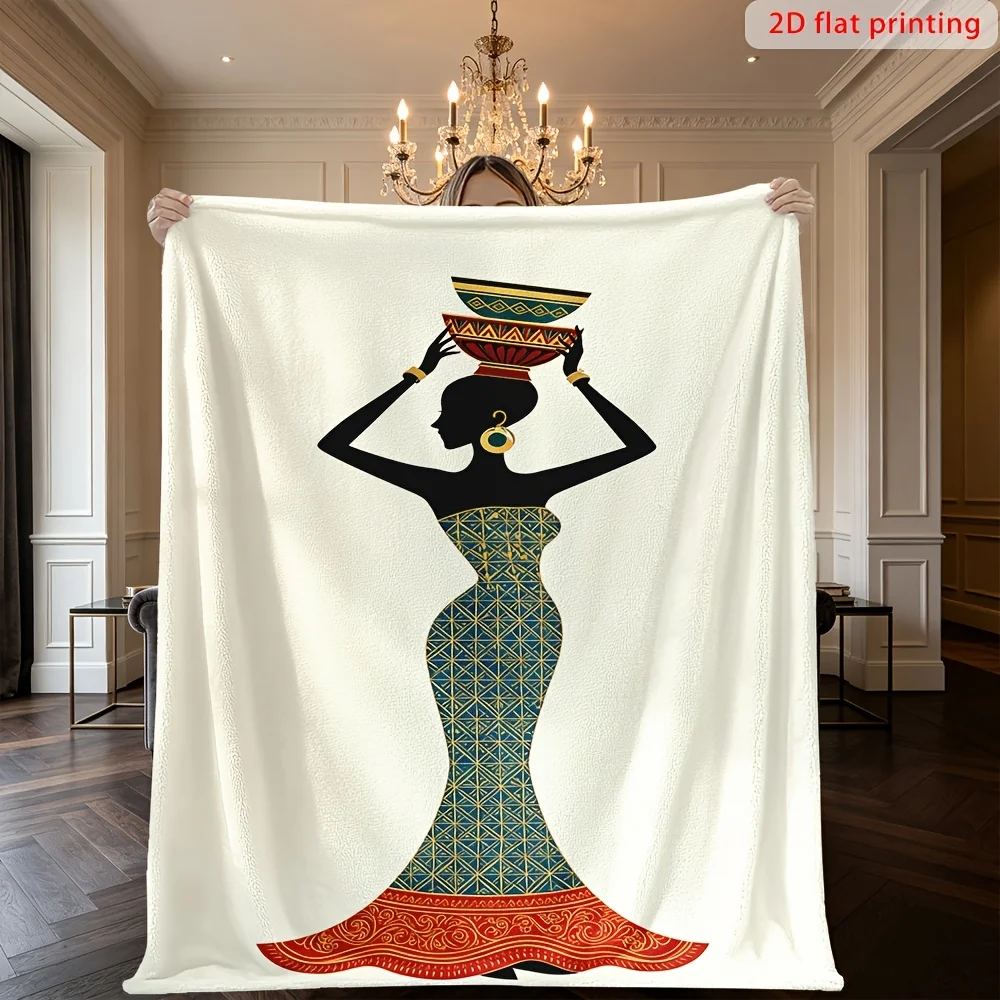 Boho Goddess Egyptian Art Style Throw Blanket Cozy Living Room Decor Tapestry