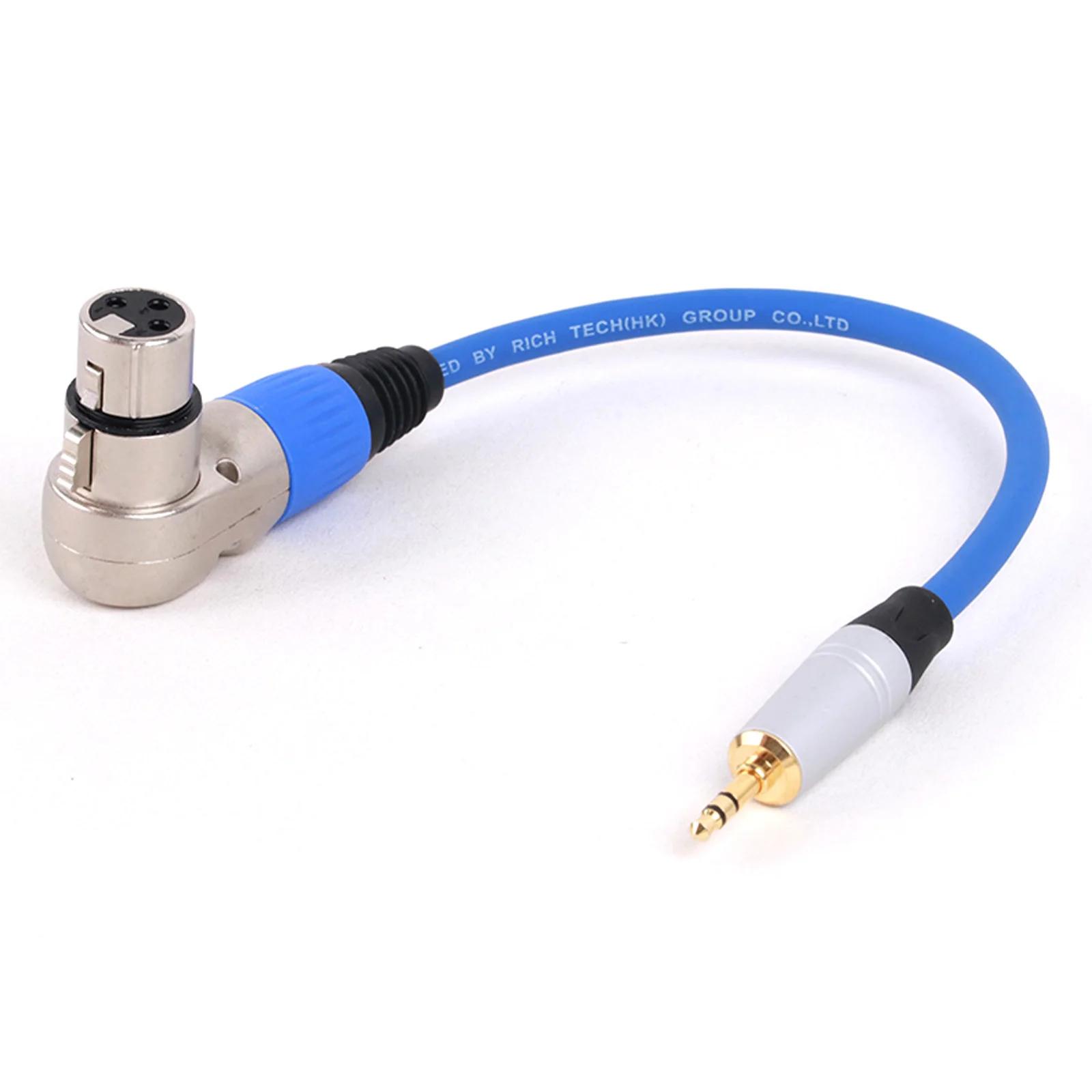 Right Angle XLR 3Pin Male/Female Plug to 3.5mm 1/8inch Stereo TRS Male Jack Connector for Microphone Speaker Sound Consoles