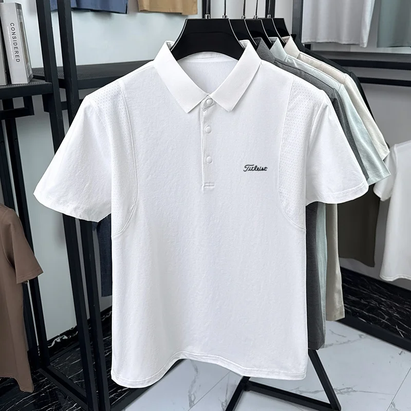Designer Edition Herren Kurzarm-Poloshirt mit Revers, Knöpfen, Belüftungslöchern und Buchstabendruck – Modischer Trend, Bestseller für Herren – Detail 18