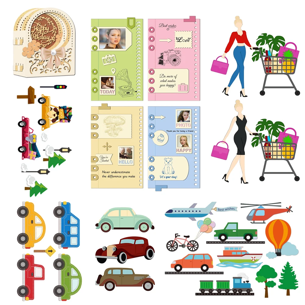 

35Pcs Transportation Cutting Dies Metal Truck Car Helicopter Die Cuts Embossing Stencils Template for Paper Card Making Decor