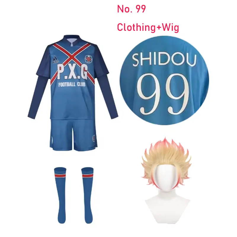 Anime #9 Rin Itoshi Shidou Ryusei Charles Cosplay P.X.G Jersey Wig