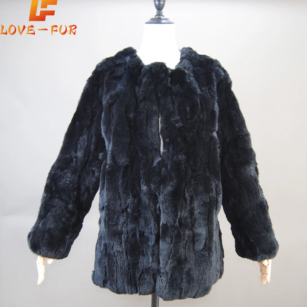 

Hot Sale Brand Real Rex Rabbit Fur Coat Female Coat Genuine Rex Rabbit Fur Coat 2024 Winter New Fashion Overcoat Long