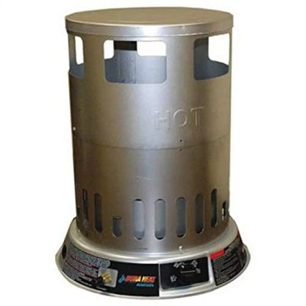 Portable 360 Degree Propane Convection Heater 50-80,000 BTU LP Gas Cylinder Operated with Piezo Igniter Gray Collapsible Design