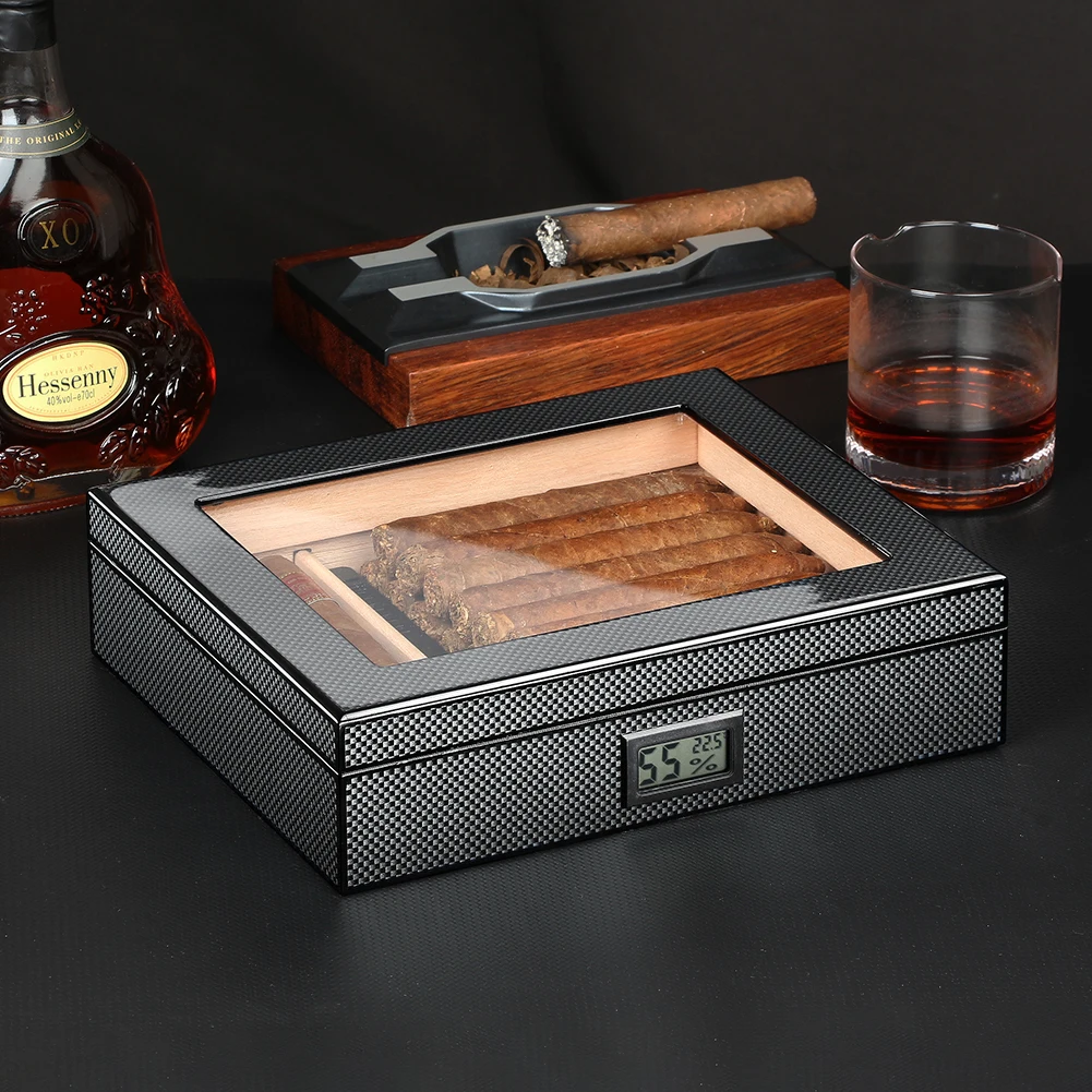 GALINER Classic Cigar Humidor Box Cedar Wood Case W/ Magnets Hygrometer Humidifier For Cigars Travel Humidor