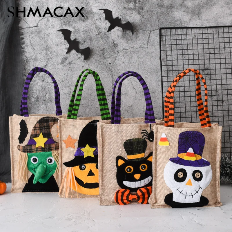 New Halloween Gift Non Woven Handbag Candy Bag Ghost Festival Pumpkin Bag Decoration Prop Gift Bag Halloween Party Supplies