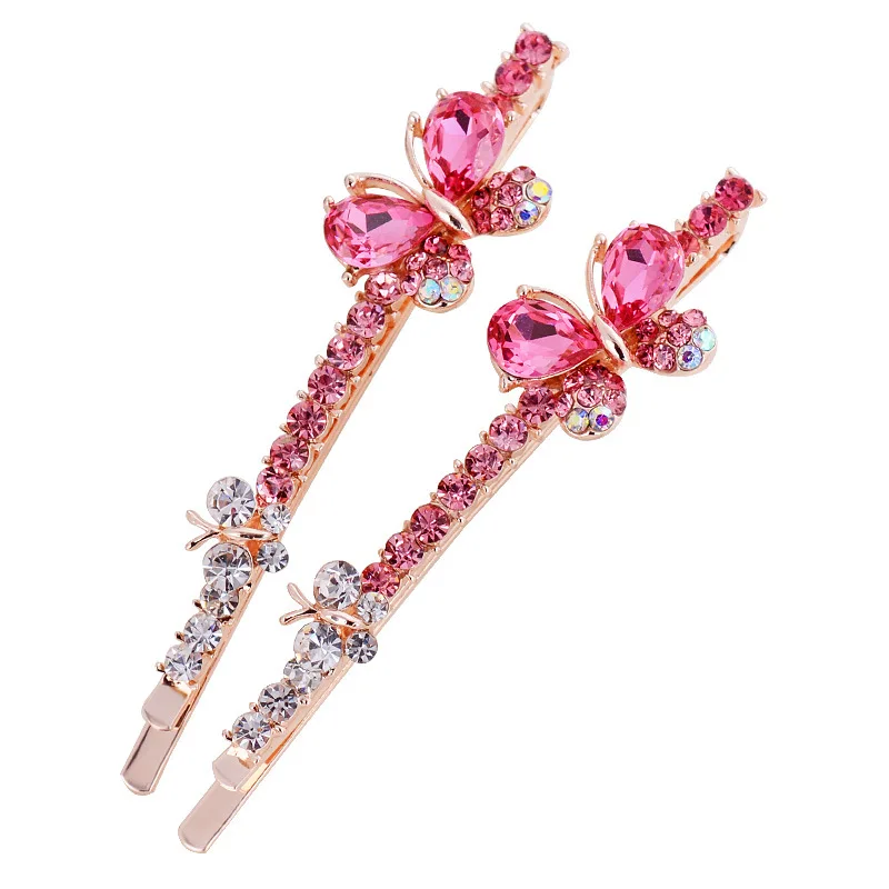 1 Pair Crystal Rhinestone Bobby Pins for Women Girls Hair Clips Snap Barrette Stick Hairpin Bangs Clips Hair Styling Accessories view 4