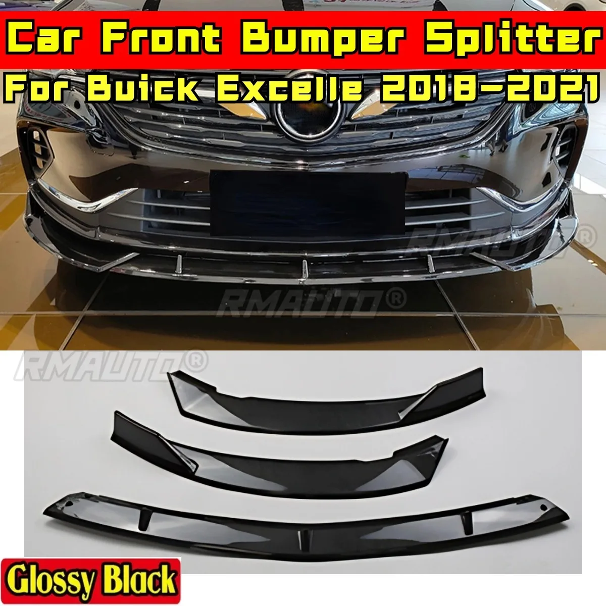 

Front Bumper Splitter Compatible with Buick Verano 2020 Body Kit Front Cover Diffuser Lip Spoiler Car Accessories