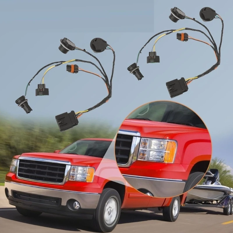 Trucks Plastic Front Light Wire Cable Headlamp Harness Connector Easy Install Suitable For 1500 2500HD 3500HD 15841610 