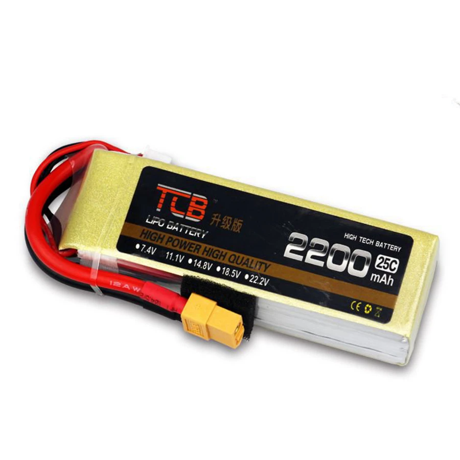 2S 3S 4S 5S 6S 2200mAh 35C 25C Four-axis Fixed-wing Aircraft Model Rechargeable Lithium Battery Pack