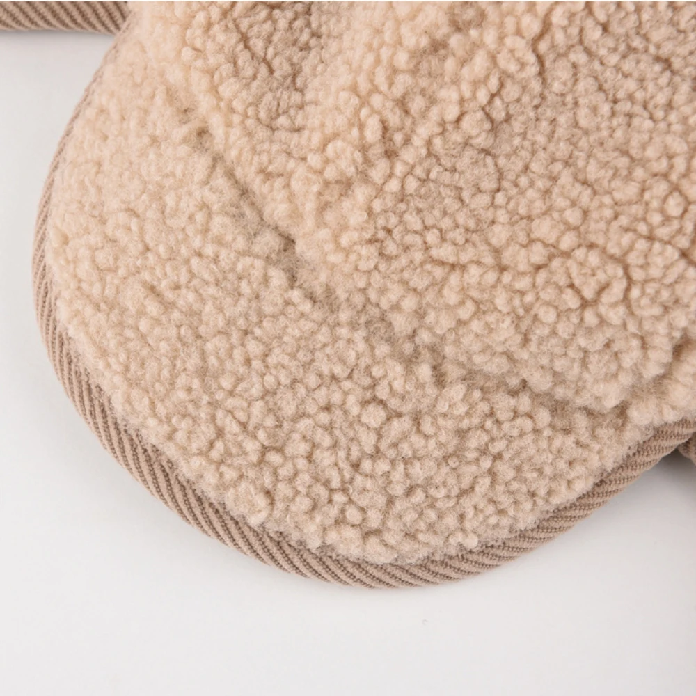 HT4992 Russische Hut Hohe Qualität Lamm Fleece Winter Hut Männer Frauen Dicke Warme Ski Earflap Kappe Männlich Weiblich Schwarz Beige Bomber Hüte – Detail 5
