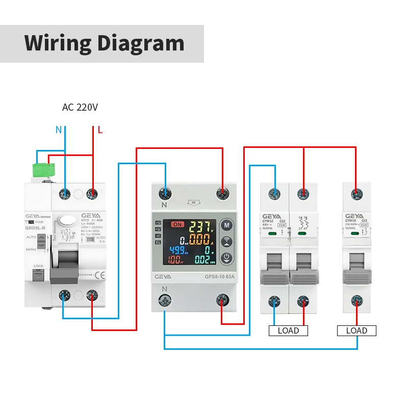 GEYA Voltage/Current Protector Switch WiFi Smart Bi-Directional Energy Power kWh Digital Meter Smart Life Over/Under Voltage - Image 5