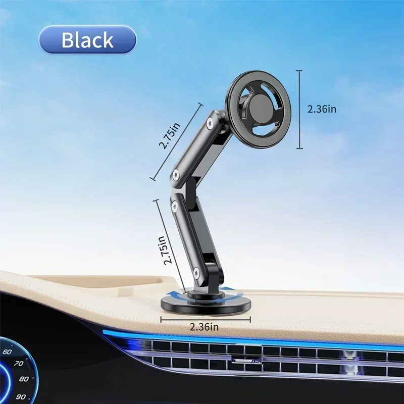 

Magnetic Metal Car Phone Holder 360 Rotation Adjustable In Car Phone Bracket for Iphone 15 14 13 12 11 Pro Max