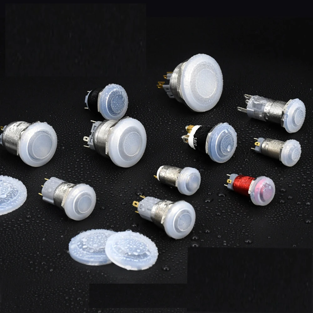 12mm 16mm 19mm 22mm 25mm Metal Electric Switch Protection Cover Silicone Waterproof Dust Cap