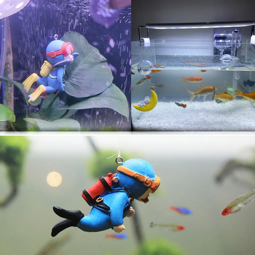 Aquarium Floating Creative PVC Doll Desktop Fish Tank Decoration Ornaments New Diver Doll