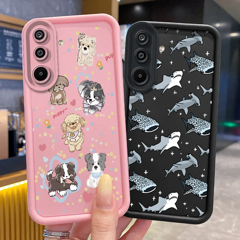 For Samsung Galaxy M16 F16 5G Phone Case Shockproof Soft Silicone Casing Ocean Animals Shark Whale Camera Protection Back Cover