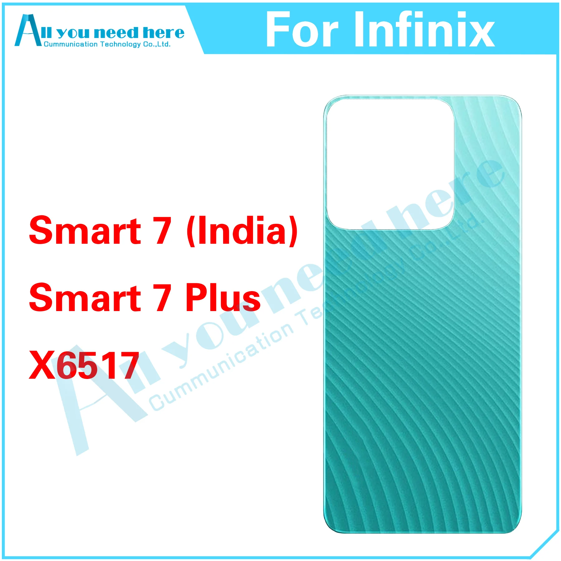 

10PCS For Infinix Smart 7 Plus X6517 Smart7Plus Rear Case Battery Back Cover Door Housing Repair Parts Replacement