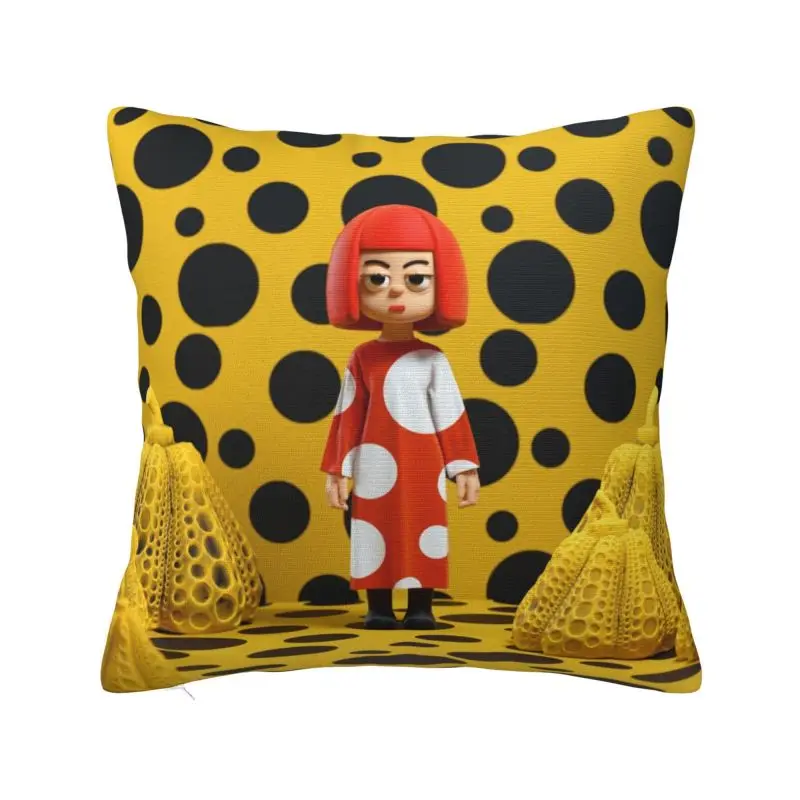 Custom Modern Yayoi Kusama Polka Cushion Cover for Sofa Velvet Pumpkin Pillow Case Home Decor