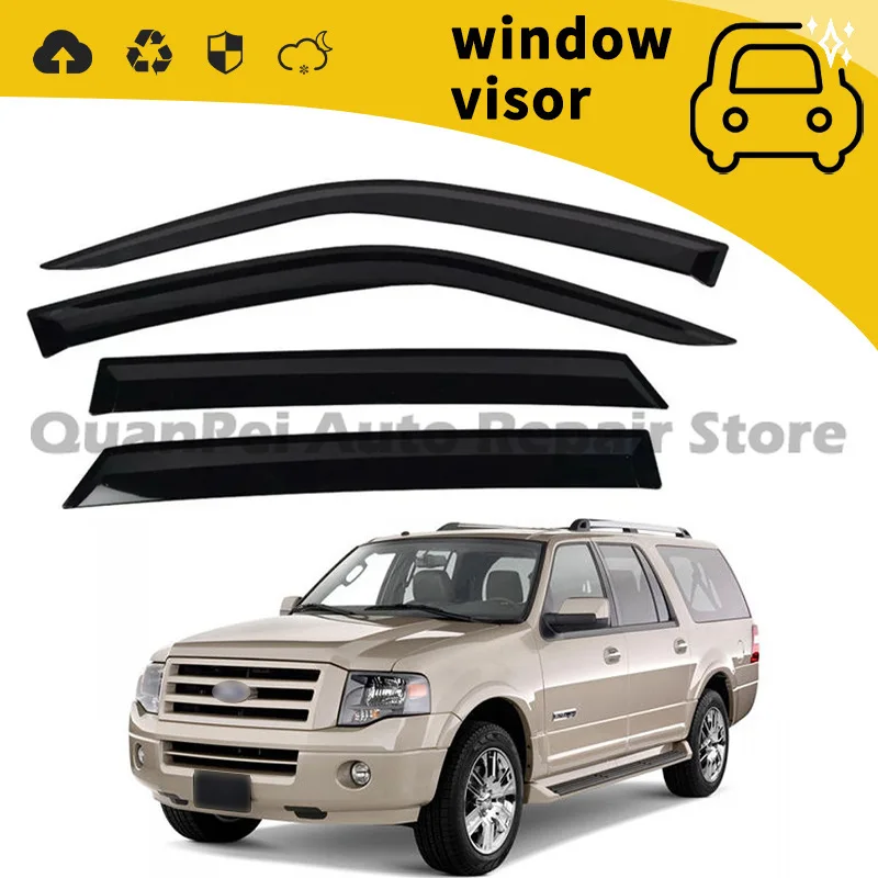 For Ford Expedition 2010–2017 Door Rain Guards Window Visors and Eyebrow Trim Decorative Accessories