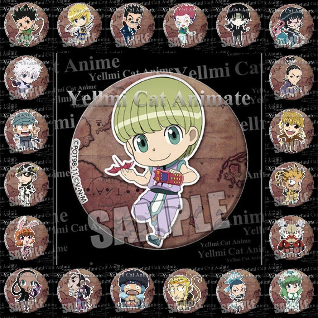 58mm Anime HUNTER×HUNTER Leorio PaladiKnight Shizuku Nobunaga Hazama Cosplay COSTUME Badge Pin SPTE Tinplate Brooch Prop Gilf﻿