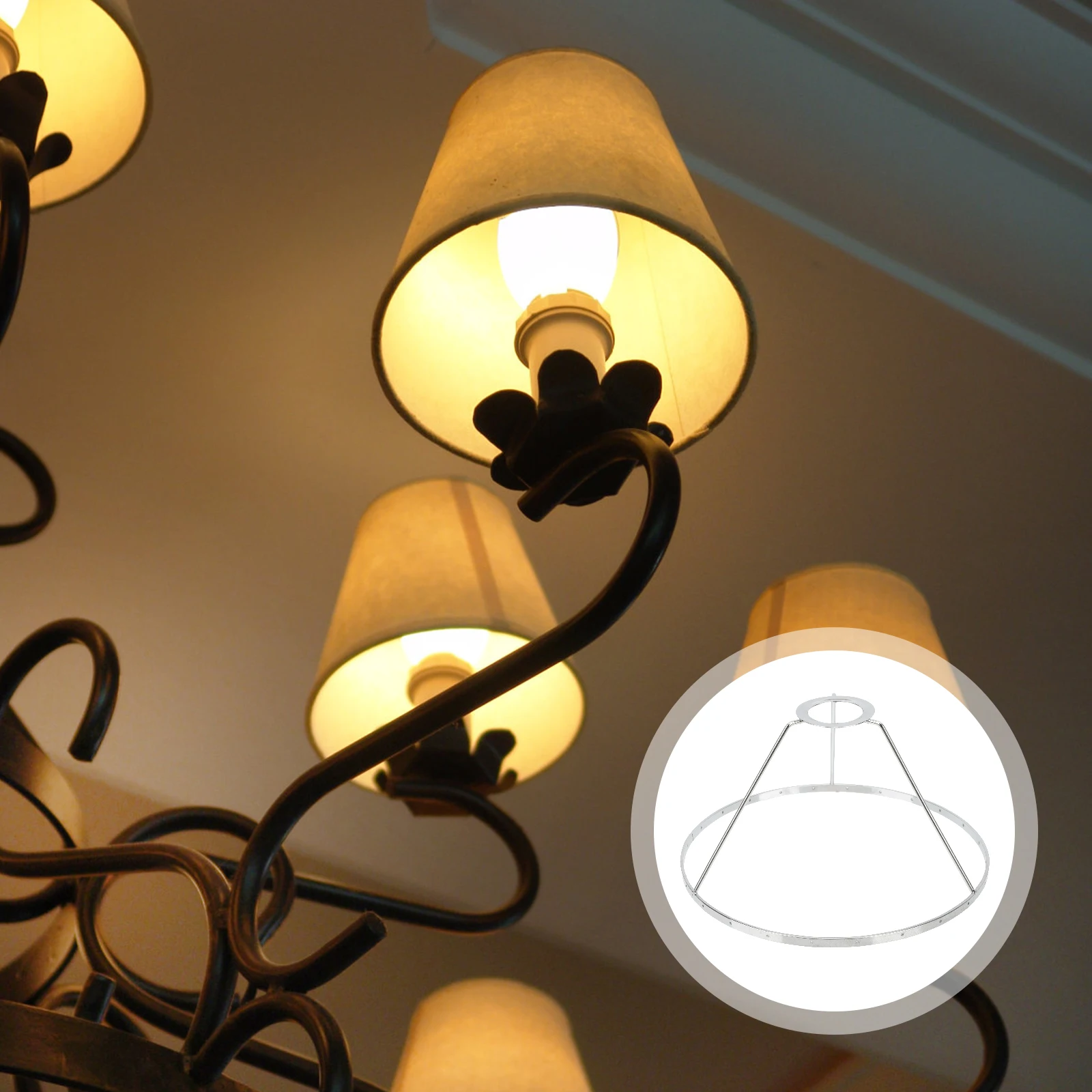 

DIY Lampshade Frame Sturdy Light St Accessory Wrought Iron Cover Bracket Table Ceiling Lamps Lighting Accessories