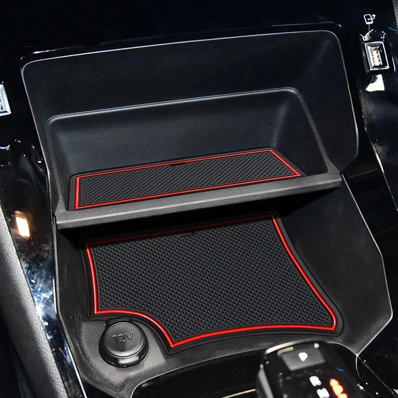 Anti-Slip Cancello Slot Zerbino Porta Auto Scanalatura Pad Tazza Sottobicchiere Per Peugeot 208 e-208 2008 e-2008 GT Line 2019 - 2024 Accessori Auto