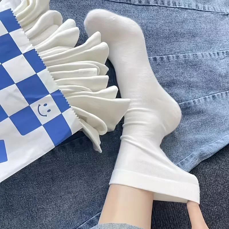 6 Paar weiße, knochenlose Damensocken mit multifunktionaler Mittelsohle, weich, hautfreundlich, weich, atmungsaktiv, geeignet für den täglichen Gebrauch – Detail 5