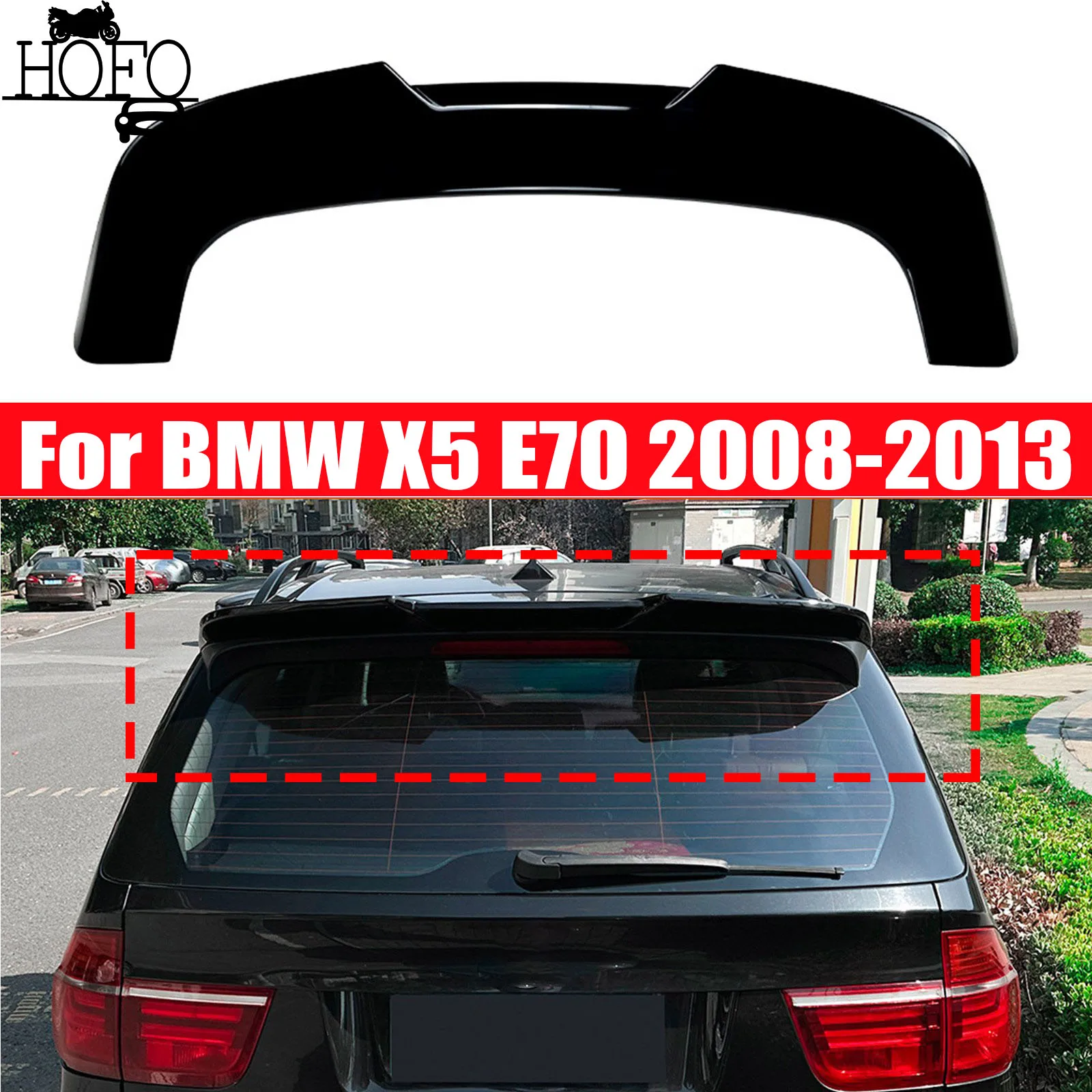 

Car Rear Trunk Lid Car Spoiler Wings Carbon Glossy Black Tuning Accessories Body Kit For BMW X5 E70 2008-2013