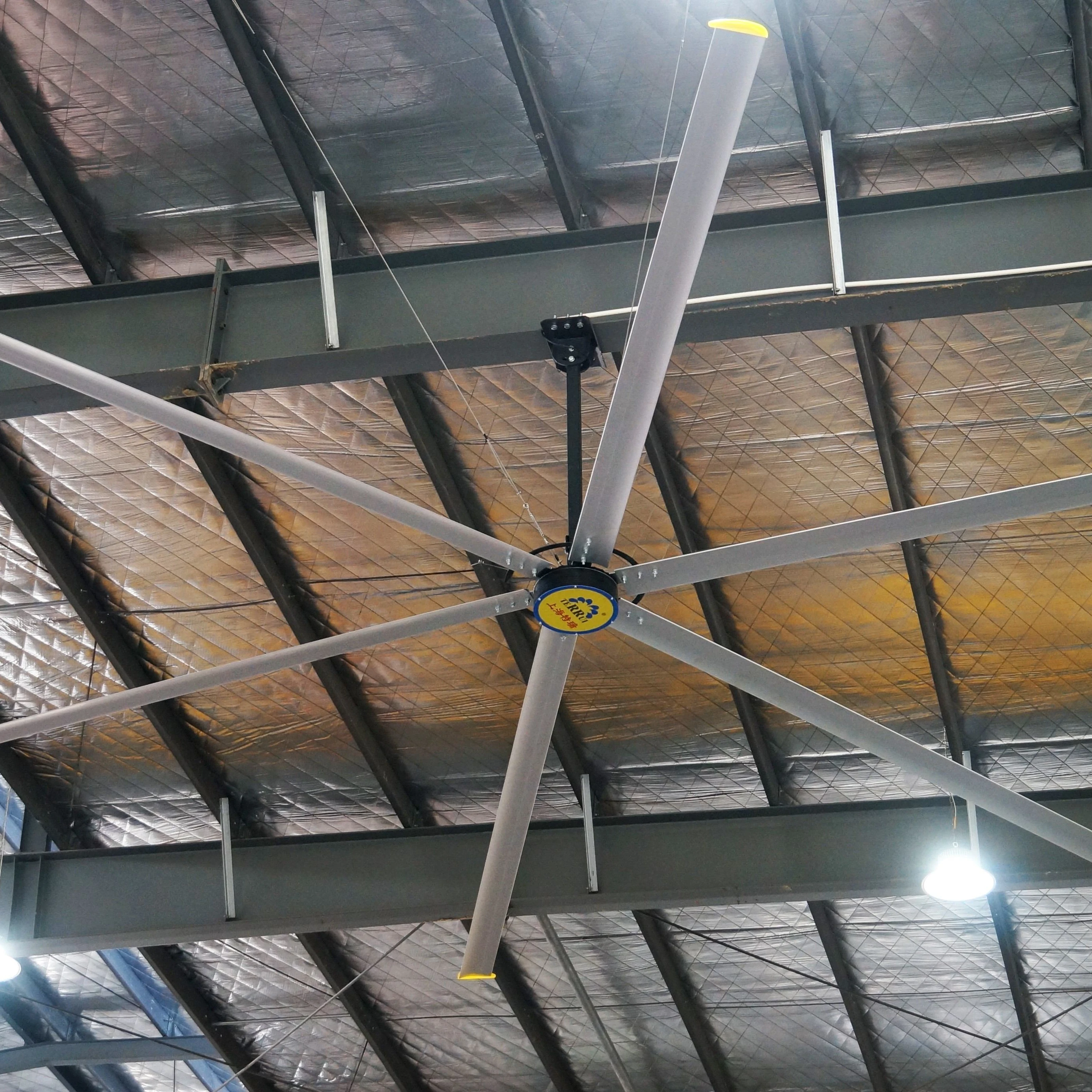 

HLVS EC Motor Big Ceiling Fan 7.3 Meter Low Speed High Air Flow 15000 m³ min for Warehouse Factory Dairy Farm