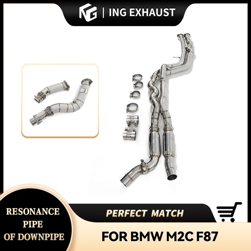 

ING Stainless steel Equal length Middle Section Front Pipe +downpipe for BMW M2C F87 3.0T Auto Tube Accessories Exhaust System