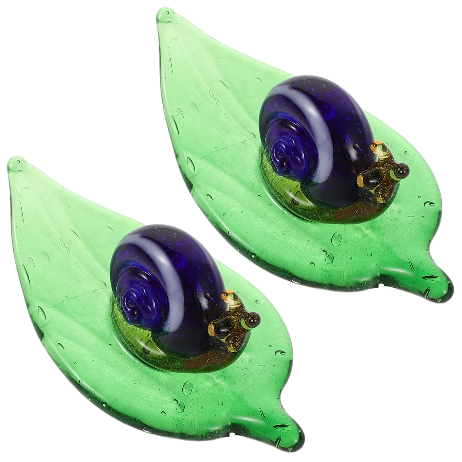 

2Pcs Crystal Home Decoration: Transparent Snail Art Piece - 3D Small Animal Sculpture for Office Study Bedroom Table Fall