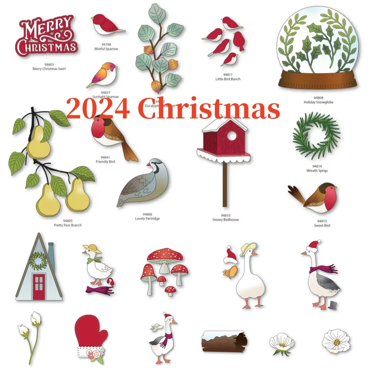 

2024 Chirstmas Birds and Houses New Metal Cutting Dies for Making Card Scrapbook Embossed Paper Album Diy Craft Template Cut Die