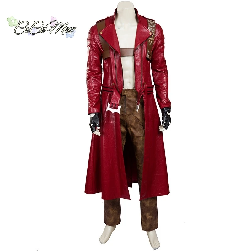 Dante Cosplay Fantasia Game DMC 5 Disguise Costume Long Coat Pants Wigs Adult Men Fantasy Male Halloween Carnival Party Clothes