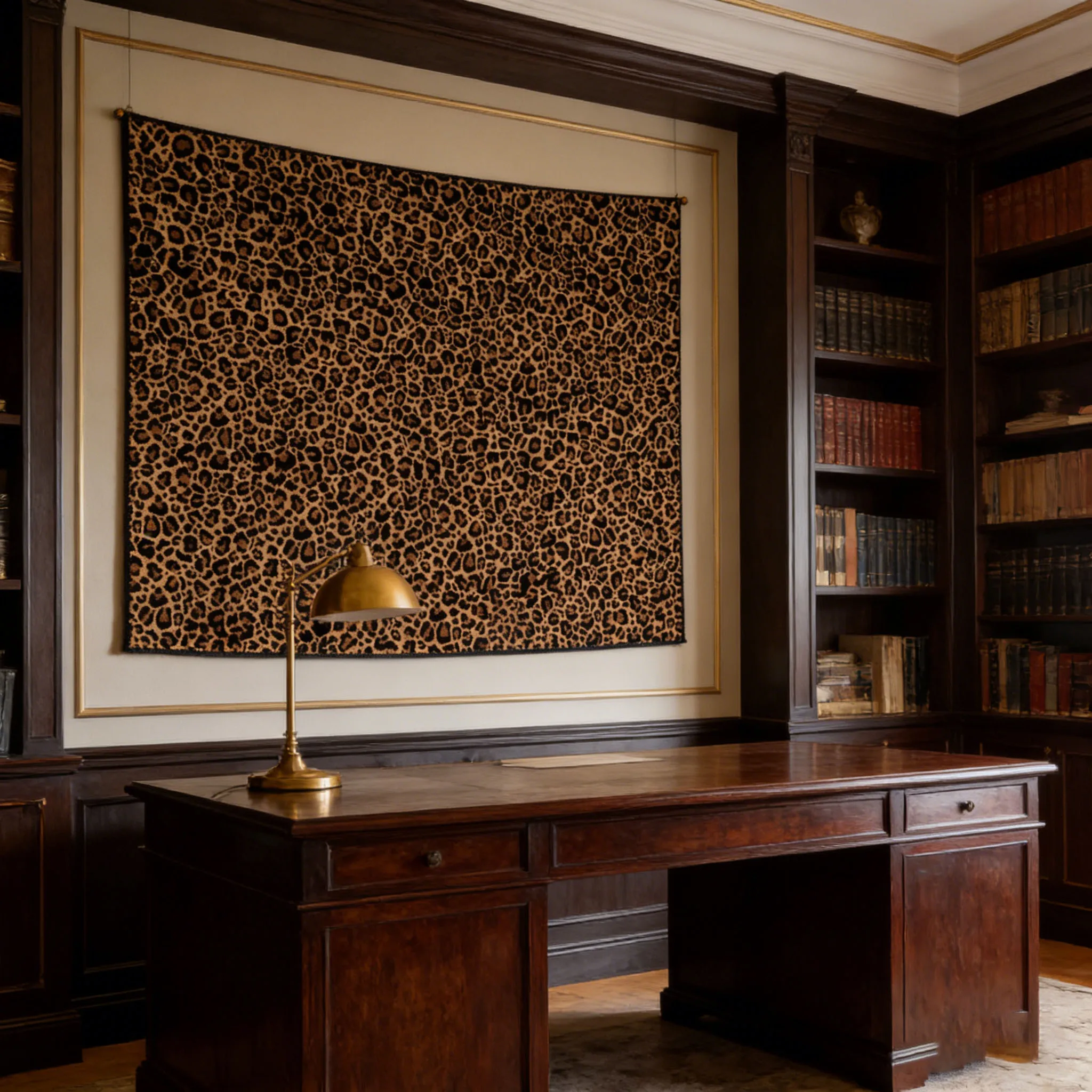 Leopard Print Tapestry Wall Hanging, 2D Plane Print Rectangular Home Decor for Bedroom Living Room Office Kitchen Party