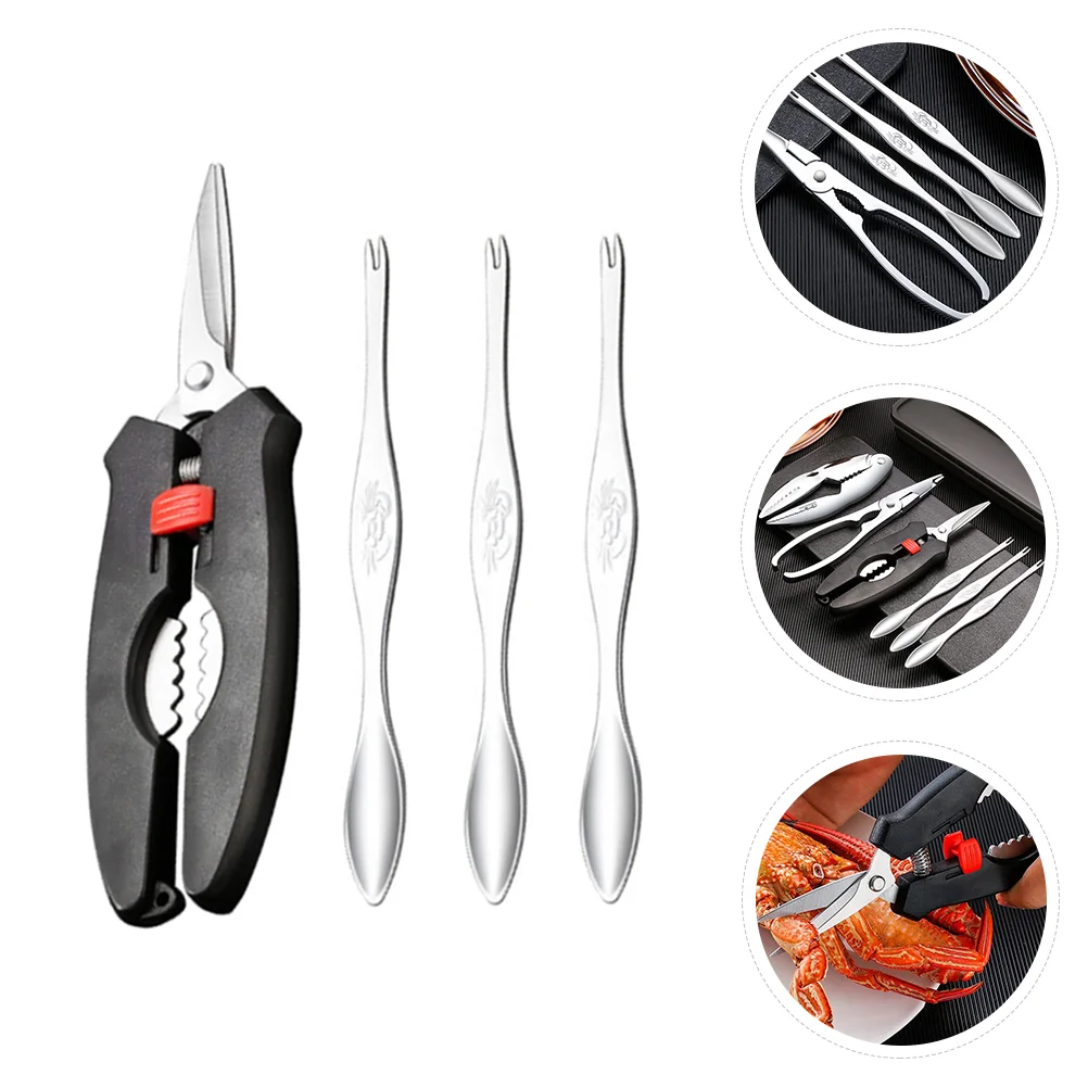 Tool Kit Crab Eating Lobster Crackers and Tools Stainless Steel Leg Picks Scissor